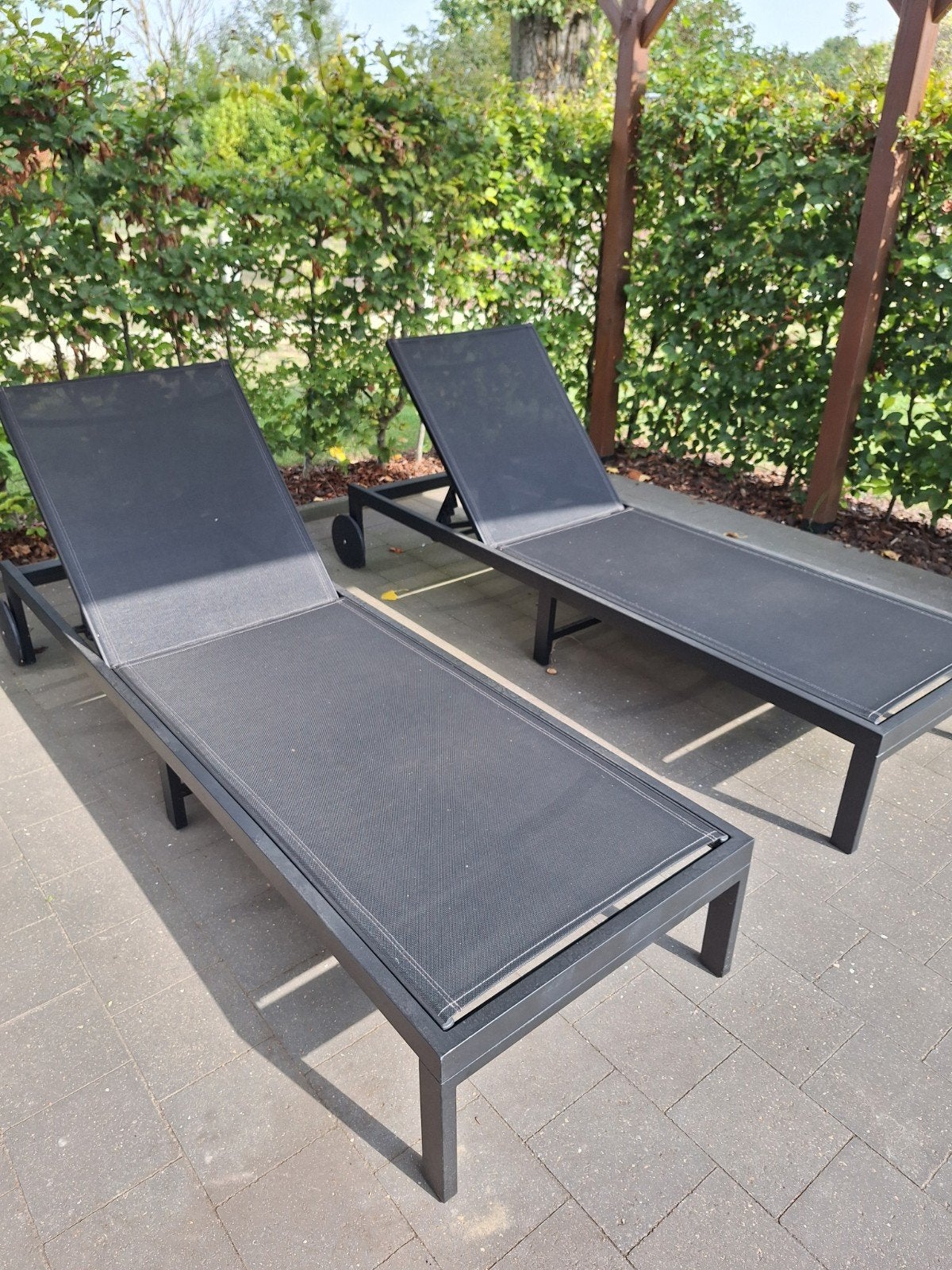 Set van 2 verstelbare ligbedden, Ophalen, Aluminium, Verstelbaar