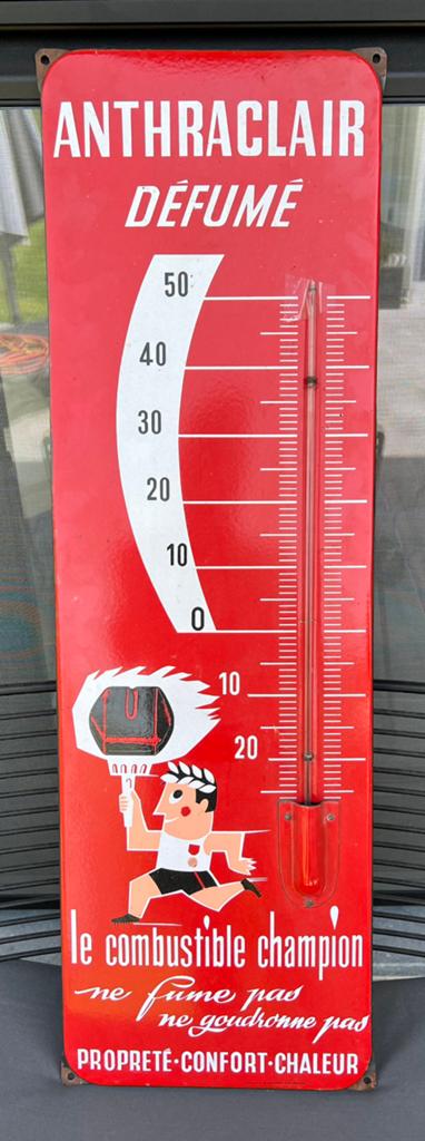 Emaille thermometer Anthraclair, Ophalen, Gebruikt, Reclamebord