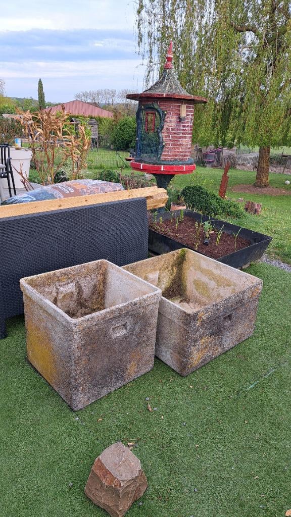 Grands saloirs en fibrociment/éternit Willy Guhl, Jardin & Terrasse, Bacs à fleurs & Jardinières, Enlèvement