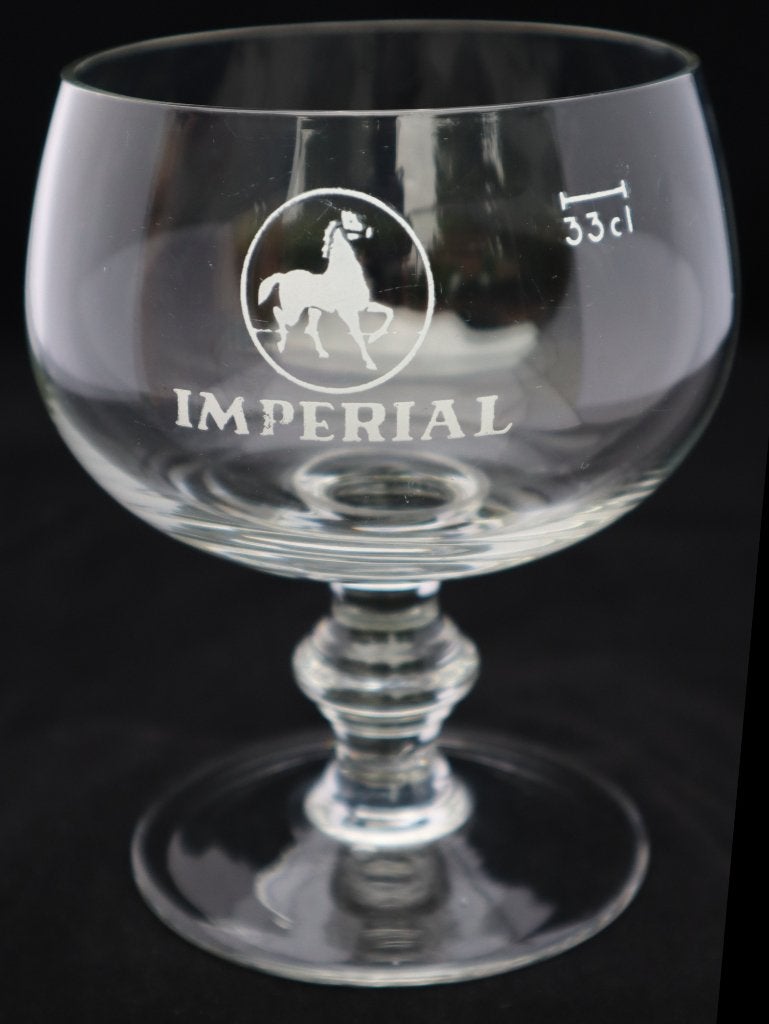 Duo zeldzame vintage Imperial Horse Ale bierglazen ('50-'60), Ophalen, Gebruikt, Glas of Glazen, Overige merken