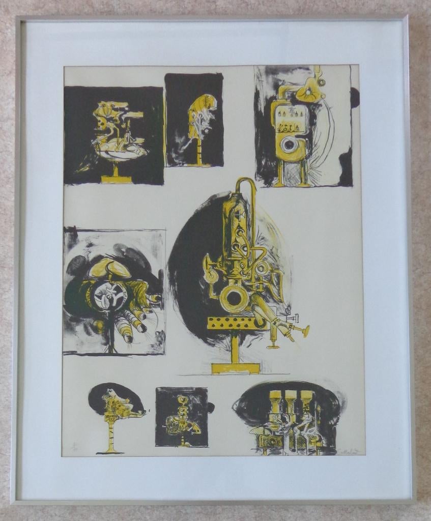 GRAHAM SUTHERLAND / MACHINES AND FORMS / KLEURLITHO 81x65cm, Ophalen
