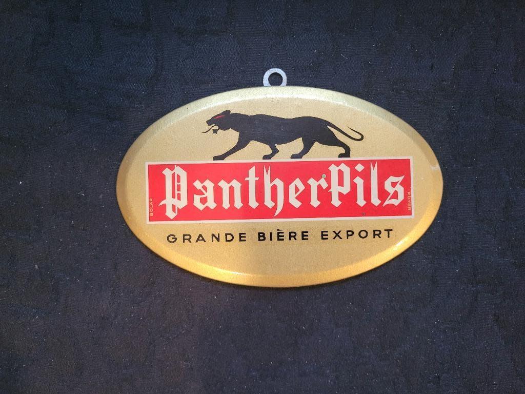 ancienne publicité panther pils glaçoïde, Collections, Enlèvement ou Envoi, Utilisé, Panneau publicitaire