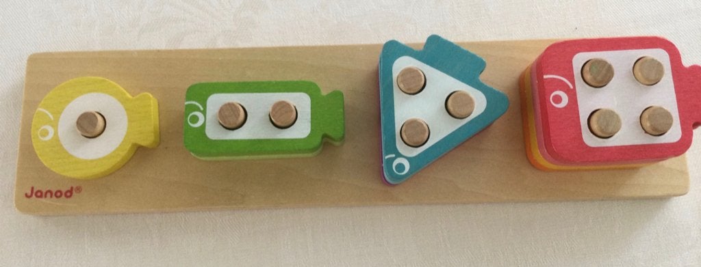 Janod houten vorm en tel spel 2€, Kinderen en Baby's, Ophalen