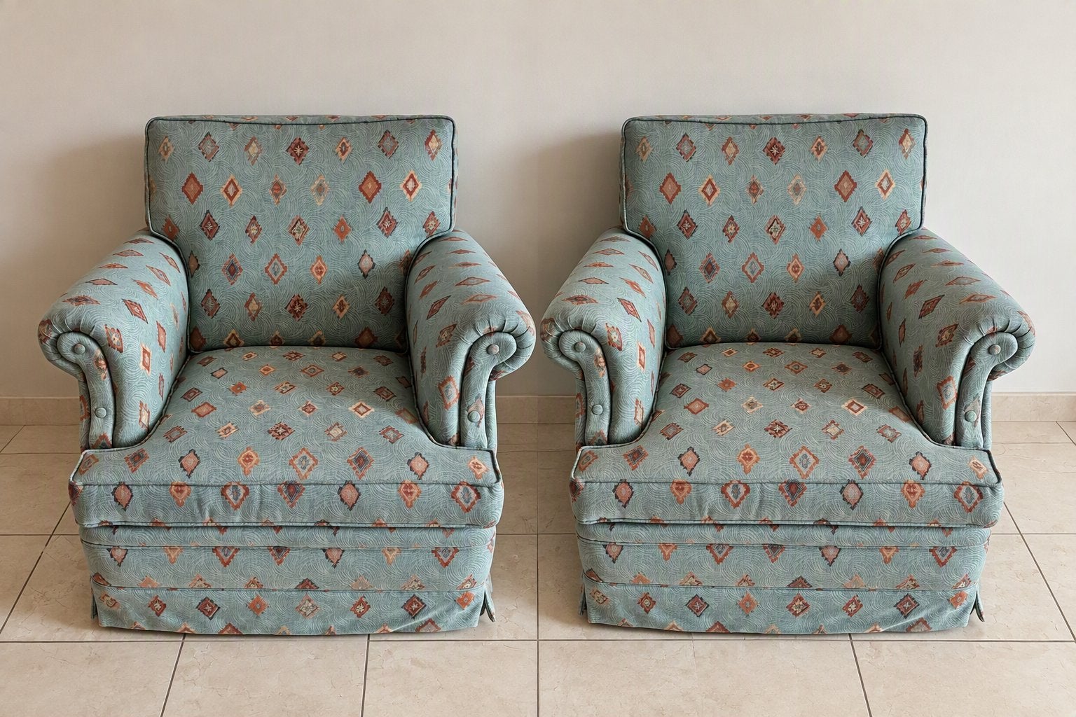 Pair of English-style club armchairs, Maison & Meubles, Enlèvement, Comme neuf