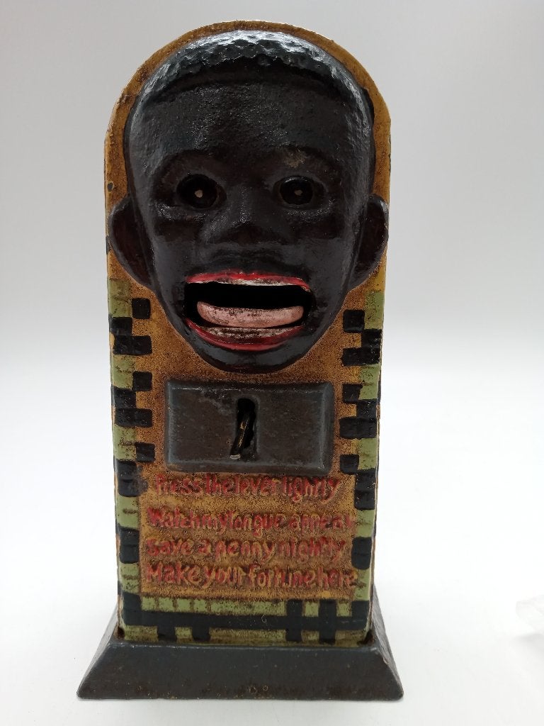 Antieke gietijzeren spaarpot - ca.1920, Ophalen of Verzenden, Gebruikt, Metaal of Blik