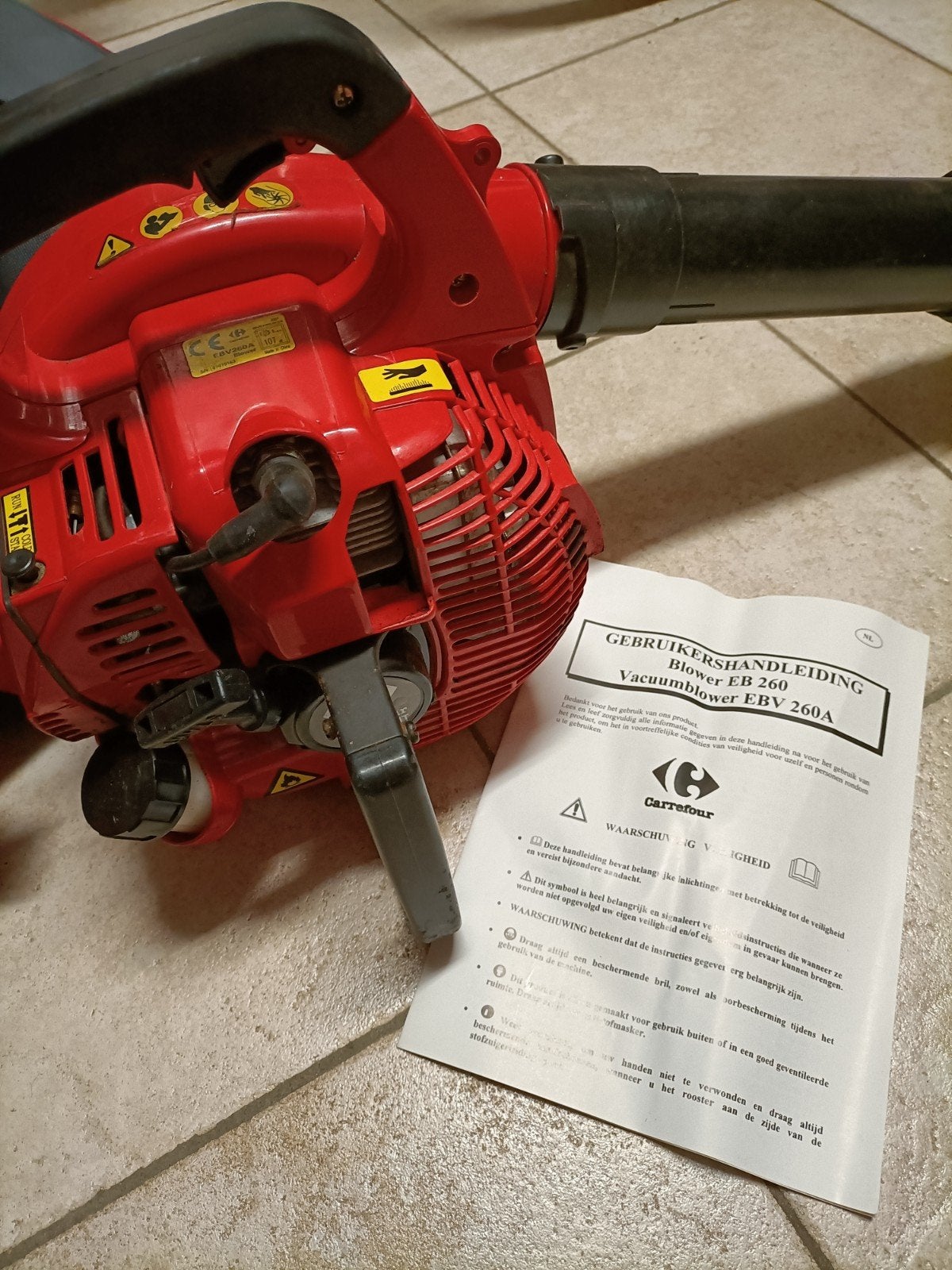 blad blazer op benzine,in nieuwe staat,, Tuin en Terras, Ophalen, Benzine, Met opvangzak, Handgedragen