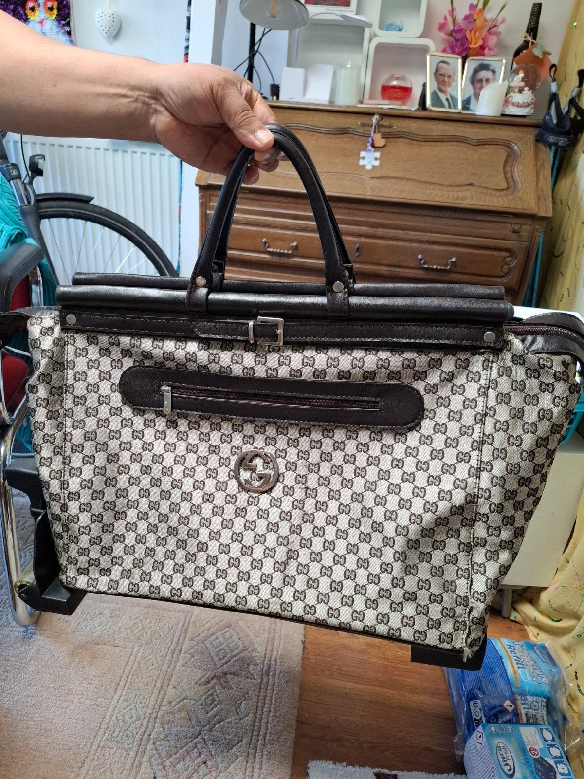 Sac de voyage Gucci, Enlèvement, Utilisé, Brun, Poignée extensible