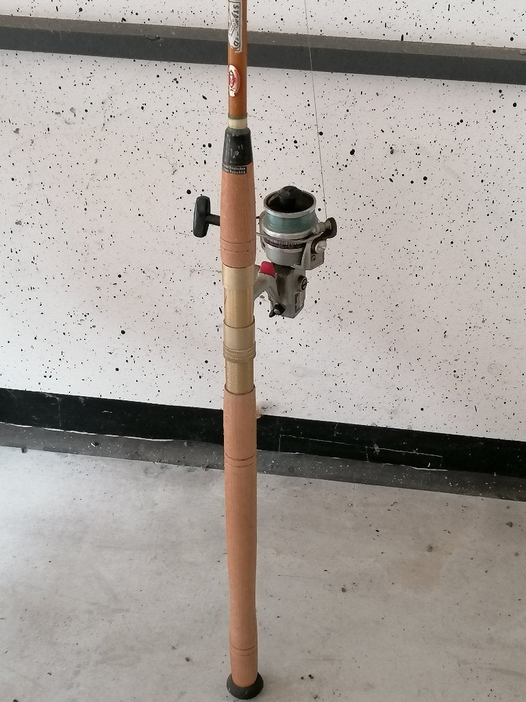 oude houten vishengel 179cm -  Daiwa 1300D, Enlèvement, Utilisé, Canne à pêche complète
