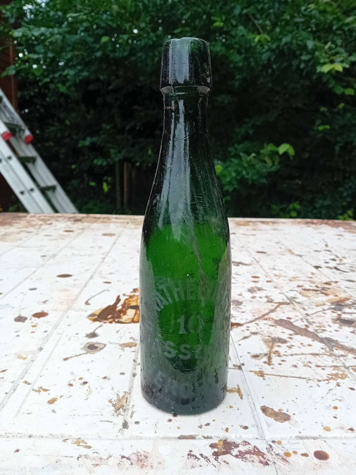 Oude vintage bierfles B Matheeijssens Antwerpen Berchem, Ophalen of Verzenden