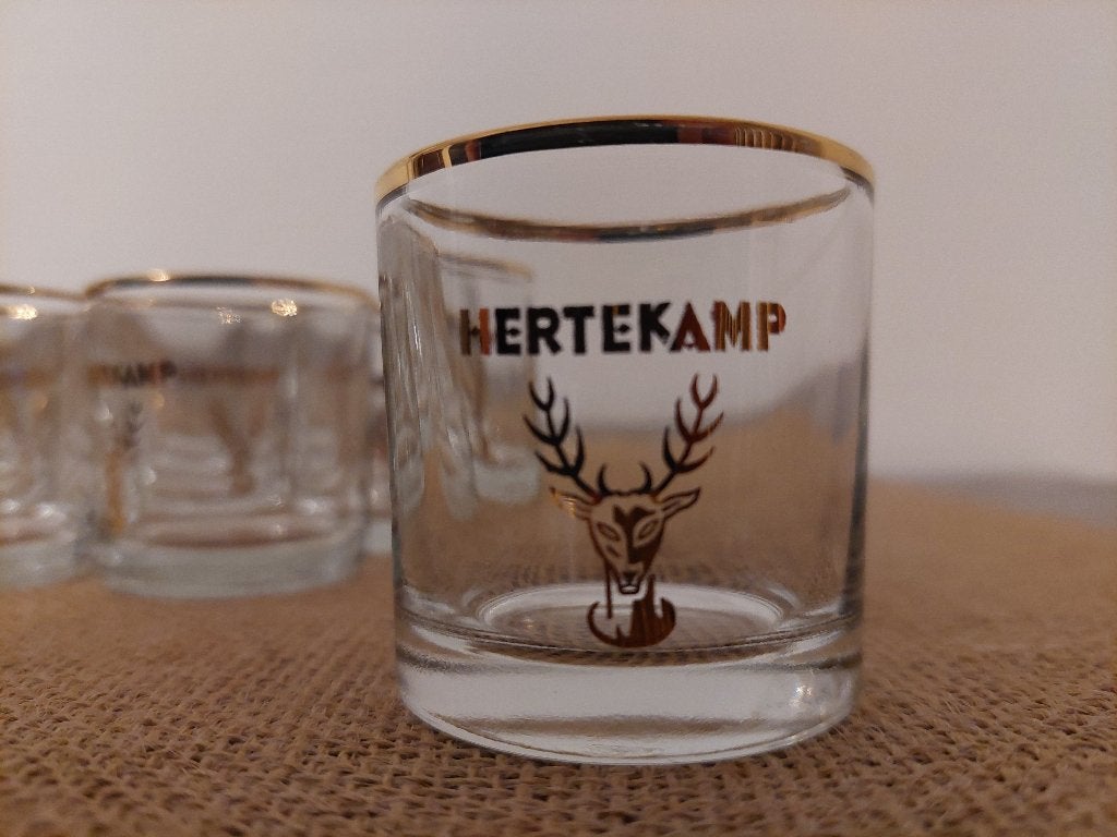 Verres Hertekamp à bords dorés — 12 pièces, Enlèvement ou Envoi, Neuf, Verres et Verres à shot