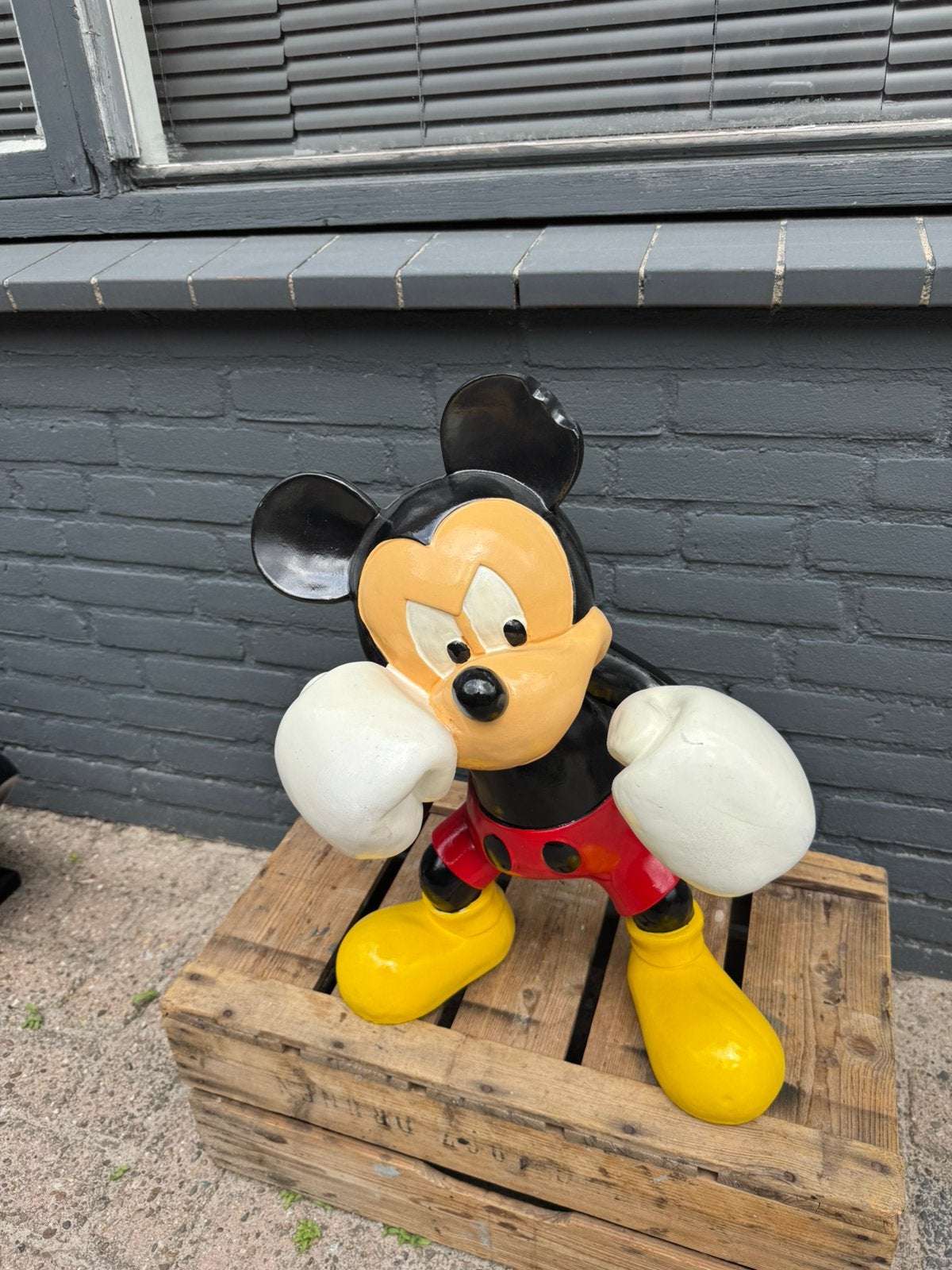 Disney Mickey Mouse Bokser beeld, Verzamelen, Ophalen, Mickey Mouse, Gebruikt, Beeldje of Figuurtje