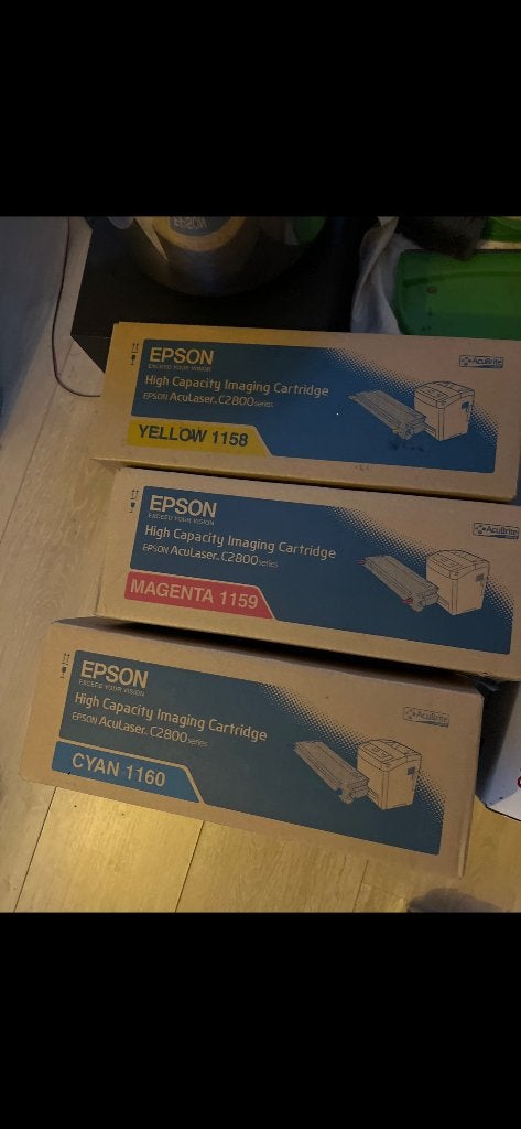 3 toners Epson C2800   Jaune 1158  Magenta 1159  Cyan 1160, Enlèvement ou Envoi, Neuf, Toner, Epson