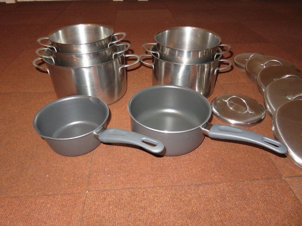 Kookpotten set 8 delig., Huis en Inrichting, Ophalen, Inox, Overige typen, Zo goed als nieuw