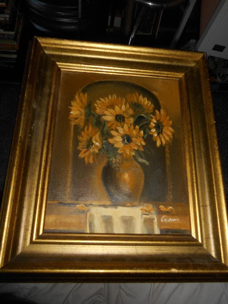 Tableau nature morte 30*35cm signé, Antiquités & Art, Enlèvement ou Envoi
