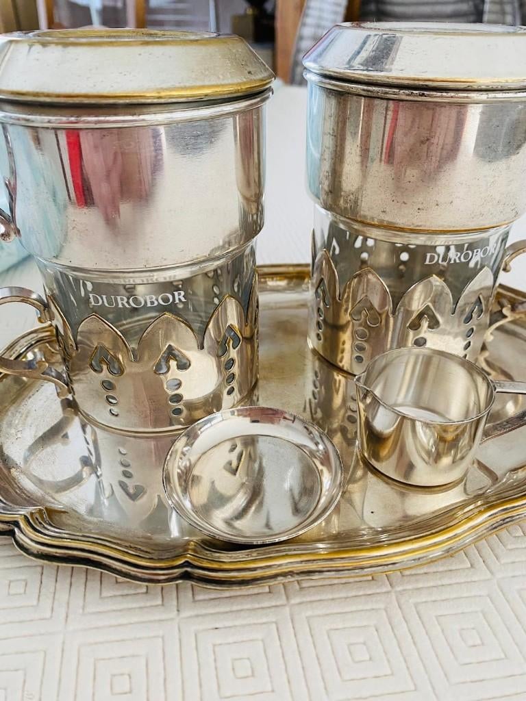 Filtres à café argentés vintage. Durobor. poli., Enlèvement