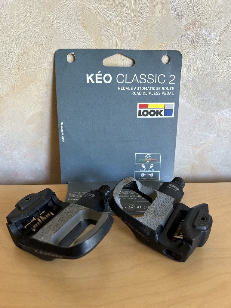 Pédales Auto vélo de route Look Keo Classic 2 avec cales, Vélos & Vélomoteurs, Pédalier ou Pédales, Look, Enlèvement, Utilisé