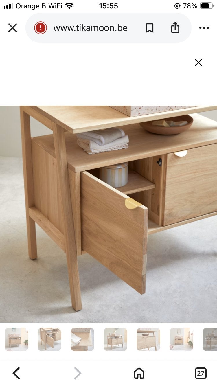 Tikamoon Pola dressoir/ badkamer meubel in eik, Maison & Meubles, Enlèvement, Comme neuf