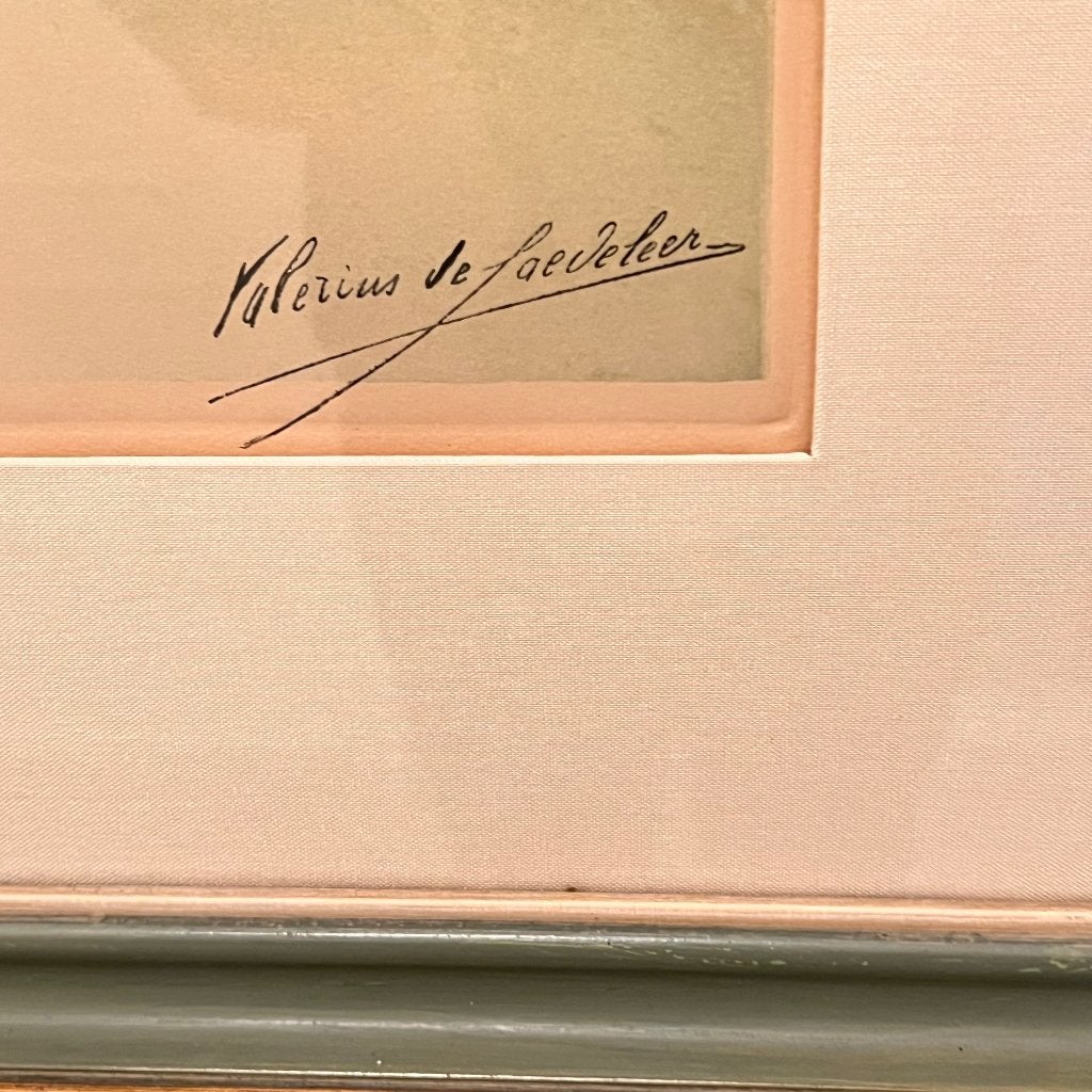 Schilderij Valerius De Saedeleer, Enlèvement, Autres styles, Sous verre, Paysage