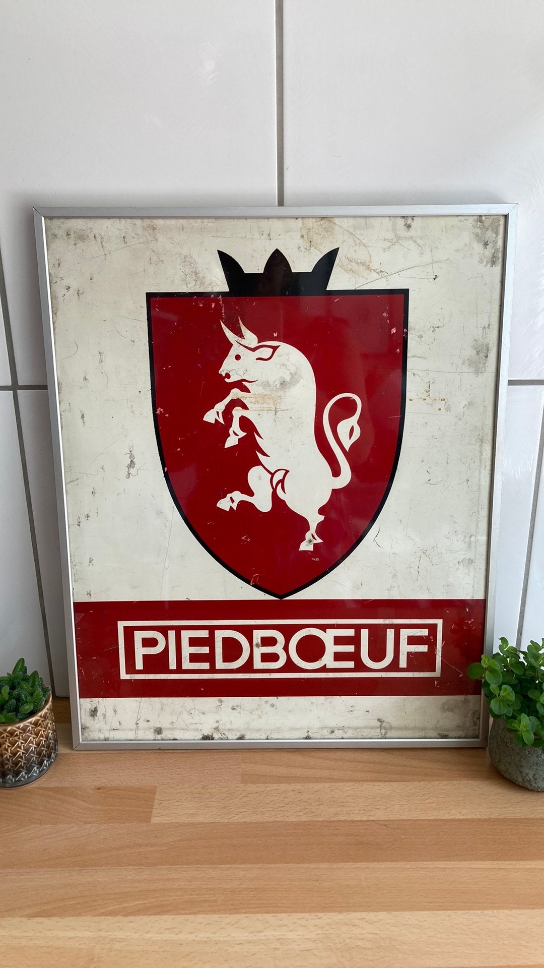 Tôle Jupiler années 60., Enlèvement, Utilisé, Panneau publicitaire