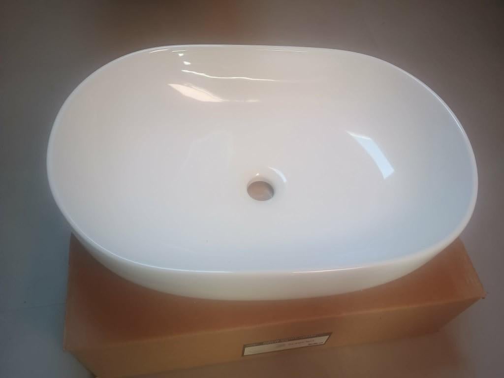 opbouwlavabo glazend wit, Ophalen, Nieuw, Wasbak of Wastafel