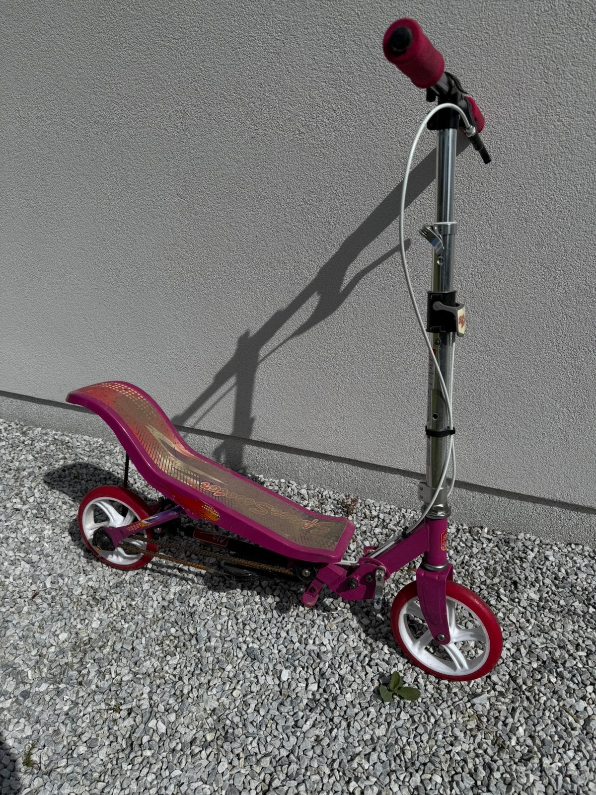 Roze spacescooter, Ophalen, Gebruikt