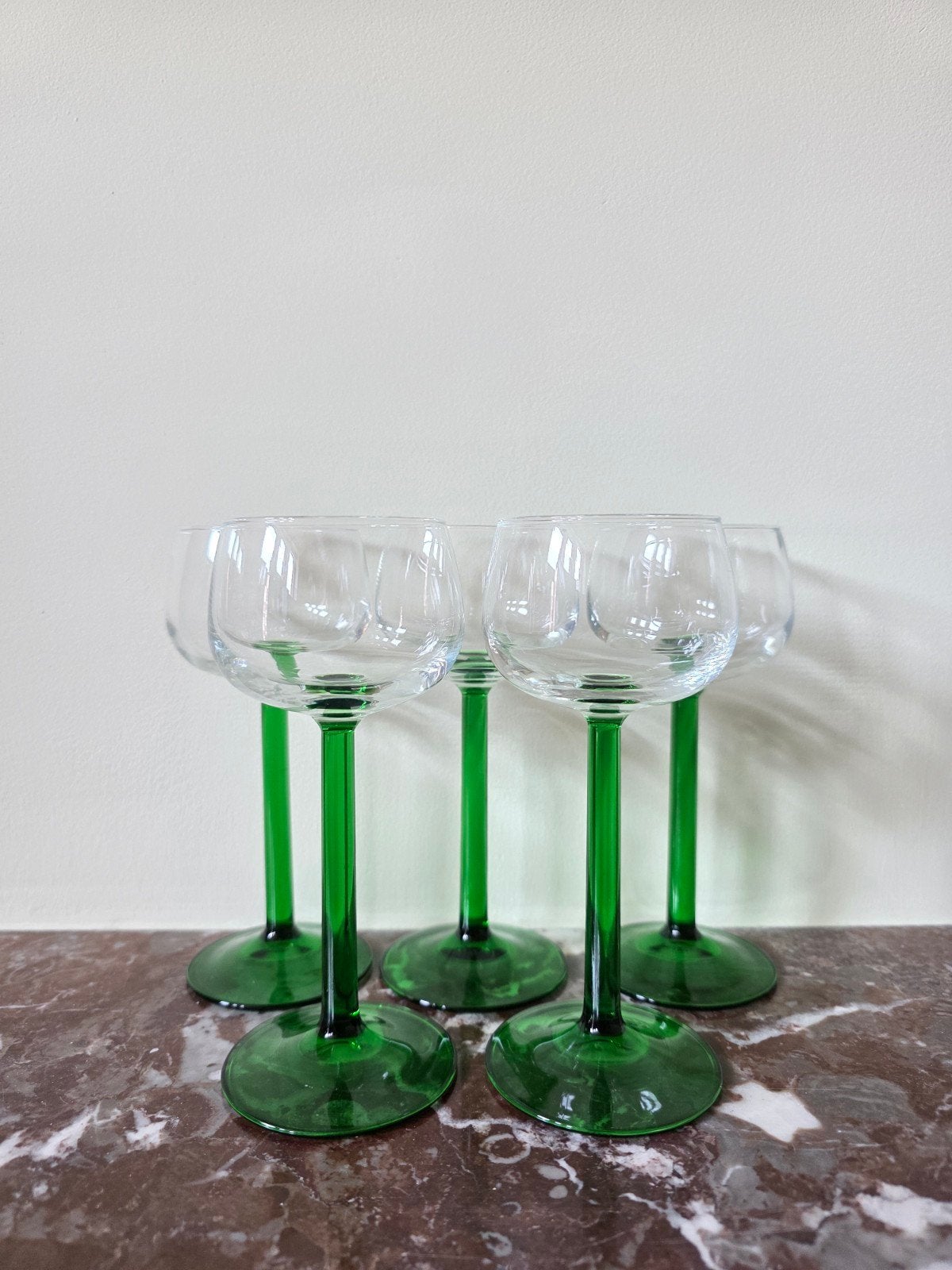 Luminarc groene wijn/borrel glazen, Ophalen, Glas of Glazen, Vintage, Glas