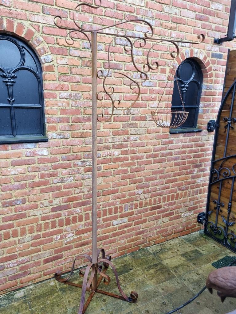 Decoratie tuinpaal met hangmandje in roest, Tuin en Terras, Ophalen