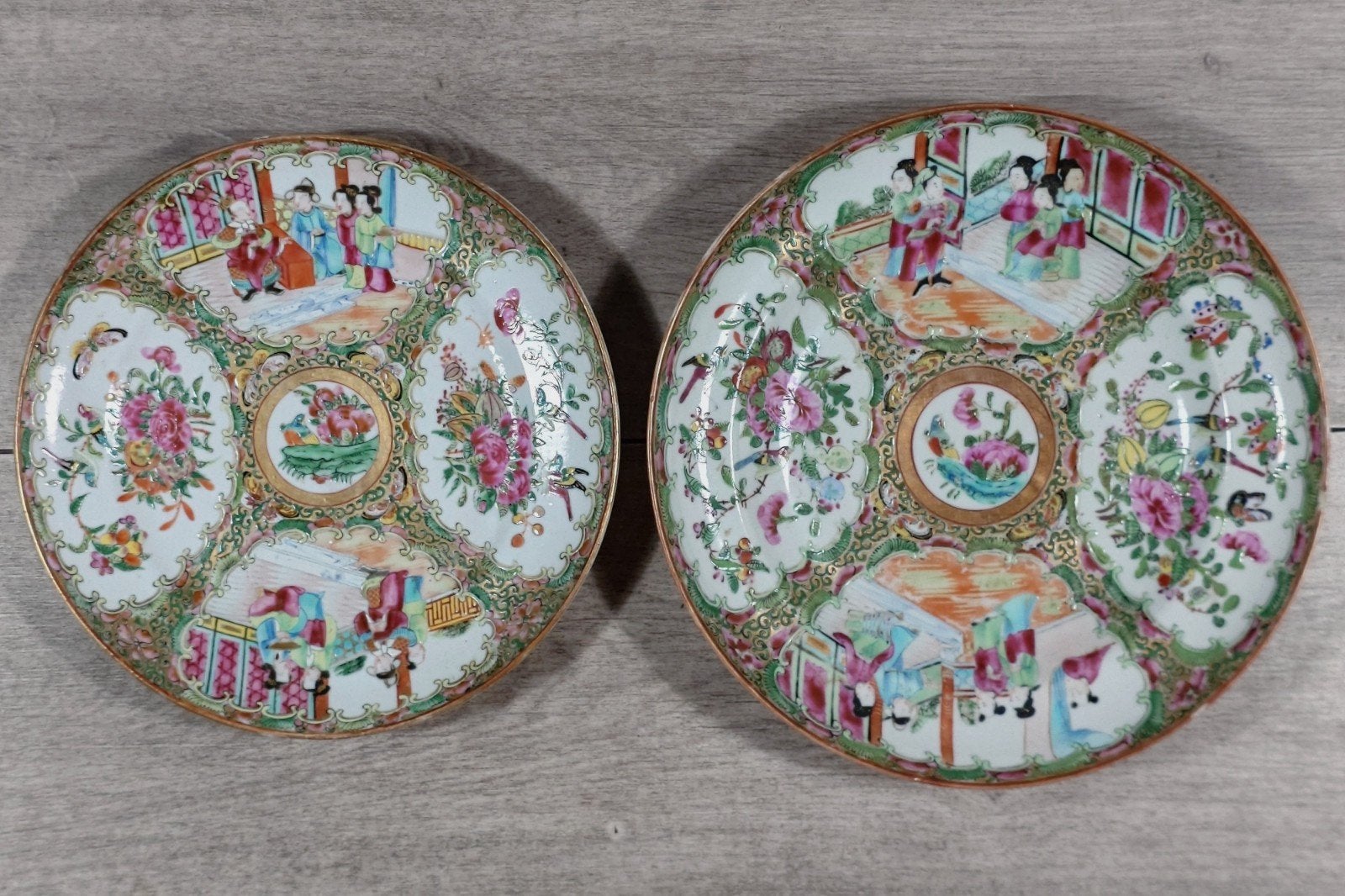 Paire d'assiettes Canton chinoises, Enlèvement ou Envoi