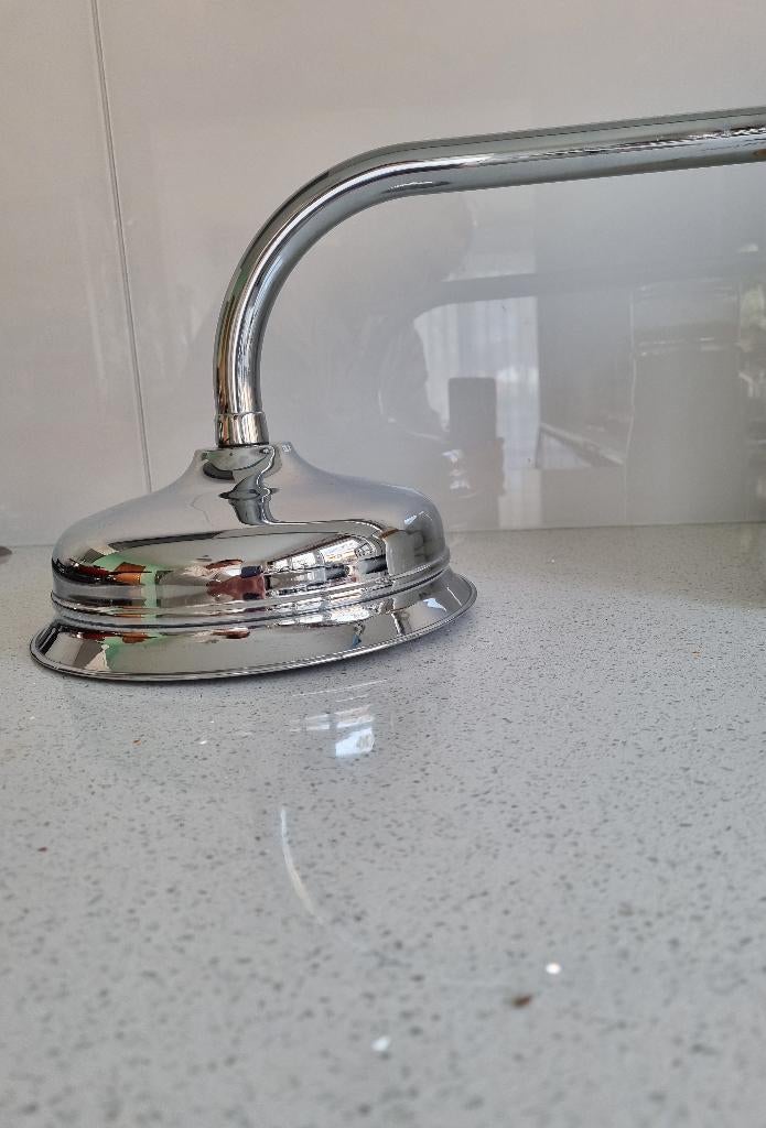 Grote retro regendouchekop, Ophalen, Zo goed als nieuw, Inox, Douche