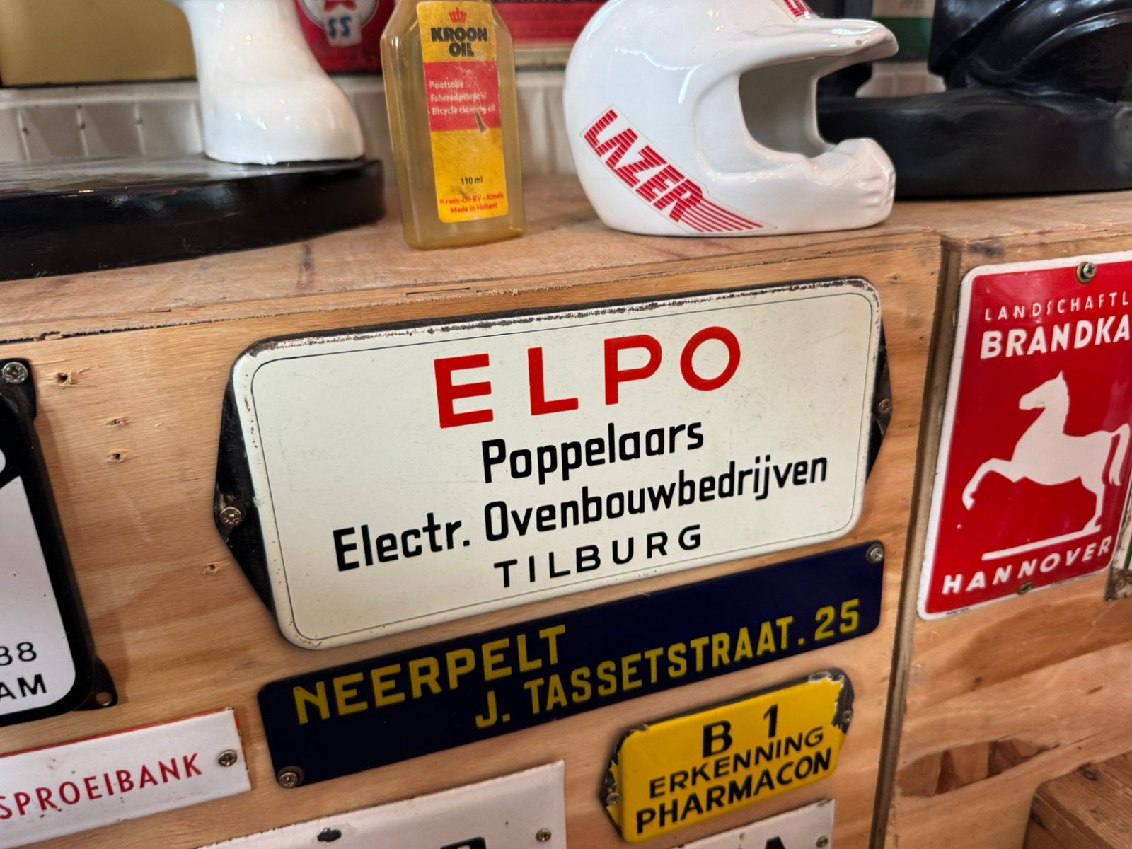 Panneau d'affichage en émail ELPO Tilburg, Antiquités & Art, Enlèvement ou Envoi
