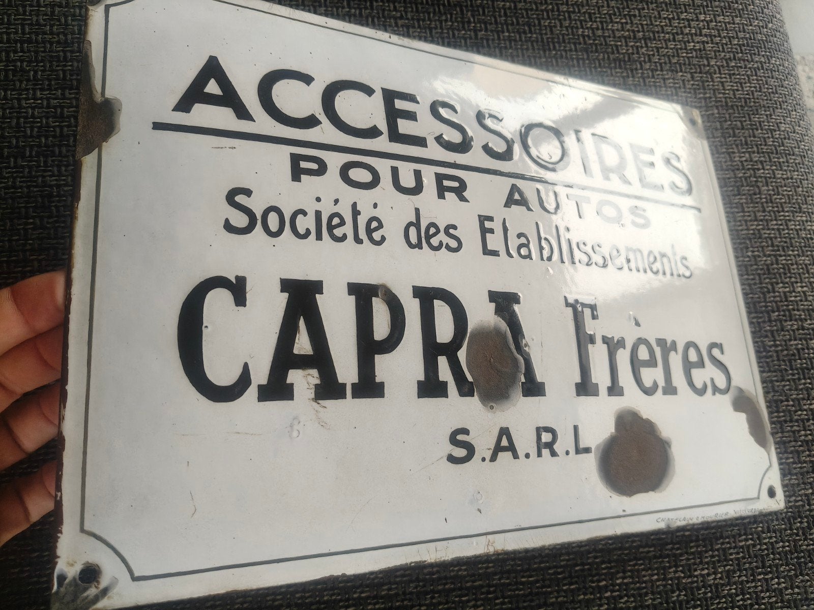 ancienne plaque émaillée garage accessoires auto, Enlèvement ou Envoi