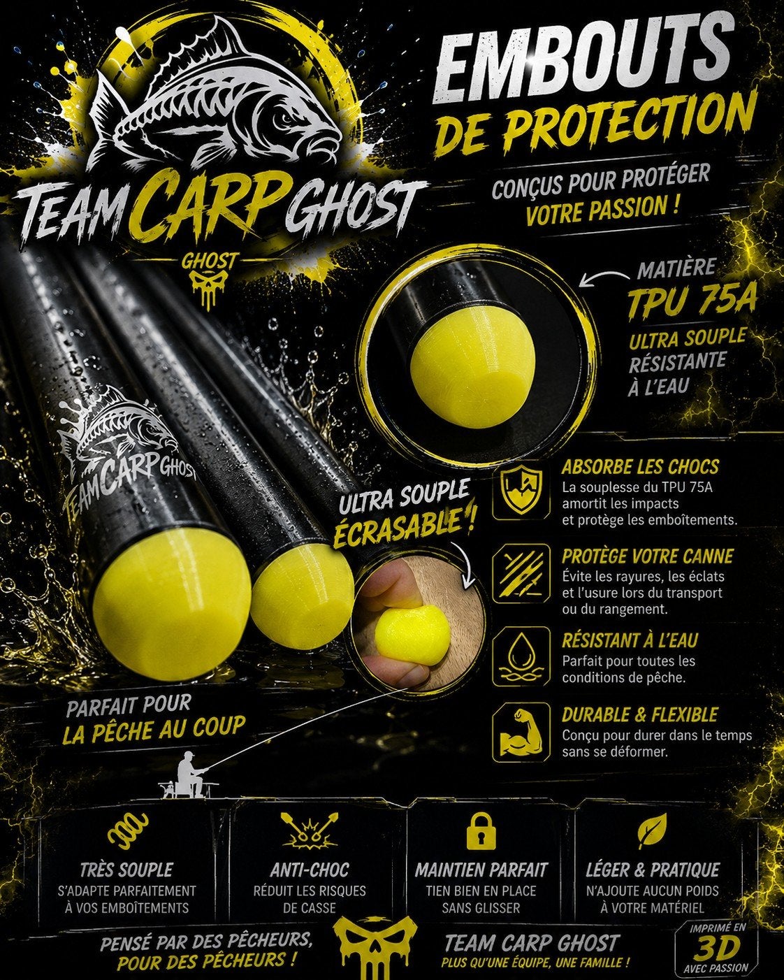 Embouts de protection pour cannes à pêche, Enlèvement ou Envoi, Neuf, Autres types