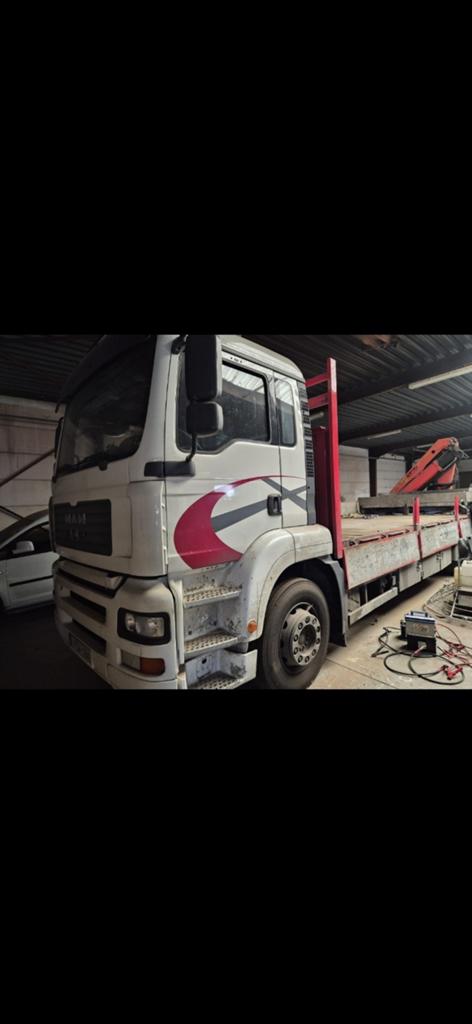 Man vrachtwagen met kraan