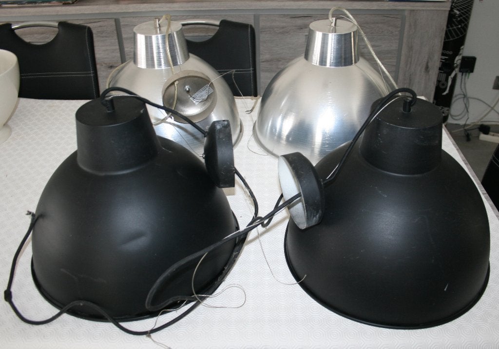 Lot de 4 suspensions industrielles en métal Ø 40 cm, Enlèvement, Utilisé, Métal