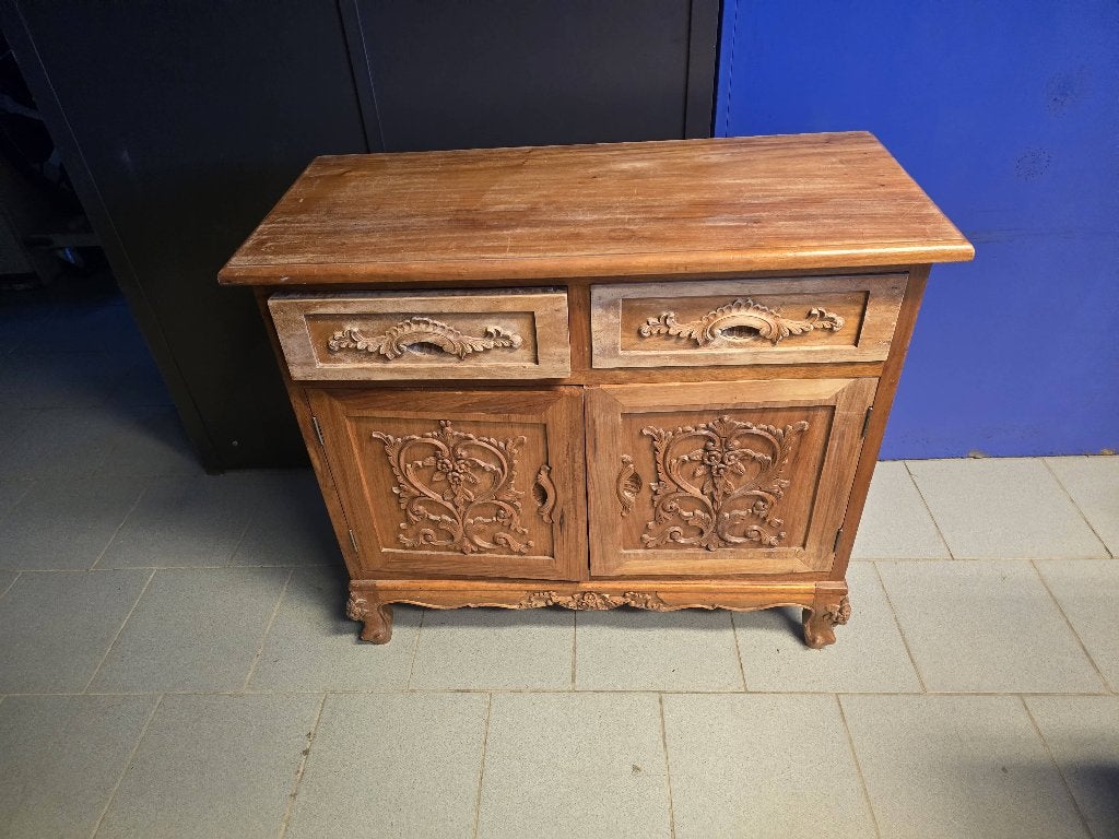 Meuble bas des Philippines en bois massif, 25 à 50 cm, Baroque espagnol, Moins de 100 cm, Comme neuf