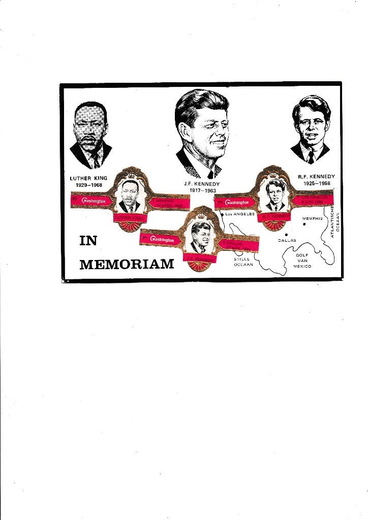 kaart met 3 sigerenbanden van Washington rood, Ophalen of Verzenden, Nieuw, Sigarenbandjes