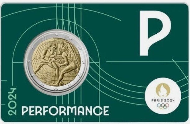 coincard 2 euro Frankrijk 2024 Olympische Spelen GROEN, Verzenden, Frankrijk, 2 euro