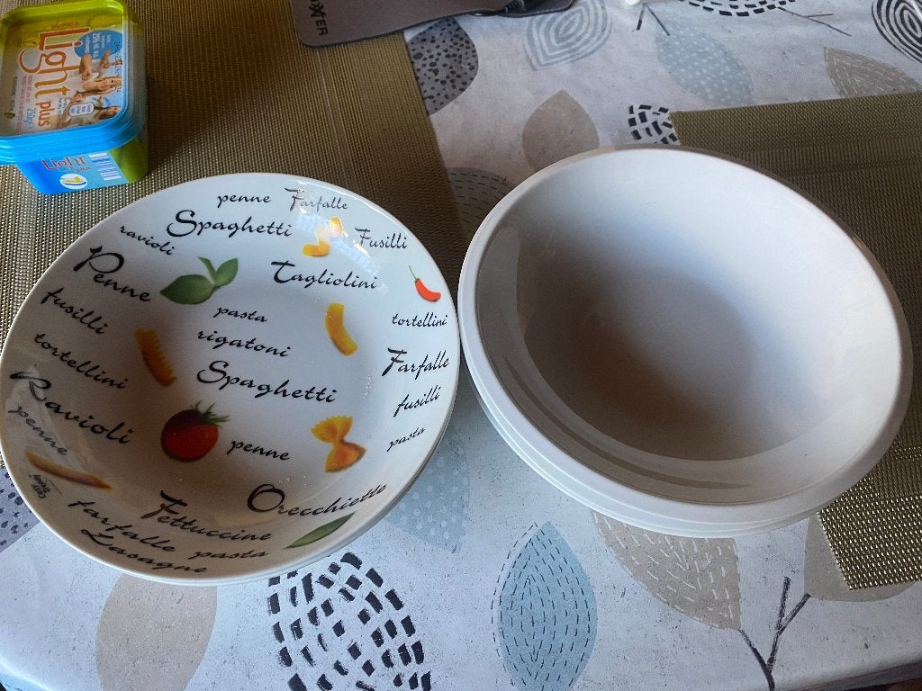 5 SPAGETTIEBORDEN, Ophalen, Klassiek, Nieuw, Bord(en)