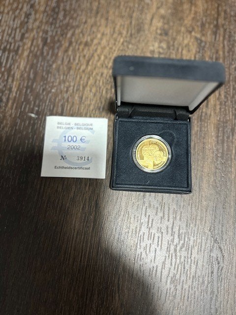 Belgie 100 euro goud 2002, Enlèvement ou Envoi, Monnaie en vrac, Belgique, Autres valeurs