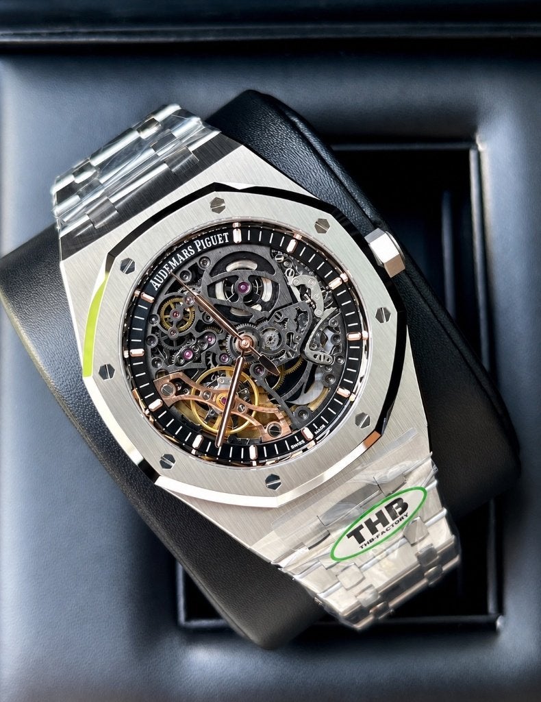 Audemars Piguet Skeleton Royal Oak Double Balance Wheel, Handtassen en Accessoires, Ophalen of Verzenden, Staal, Staal