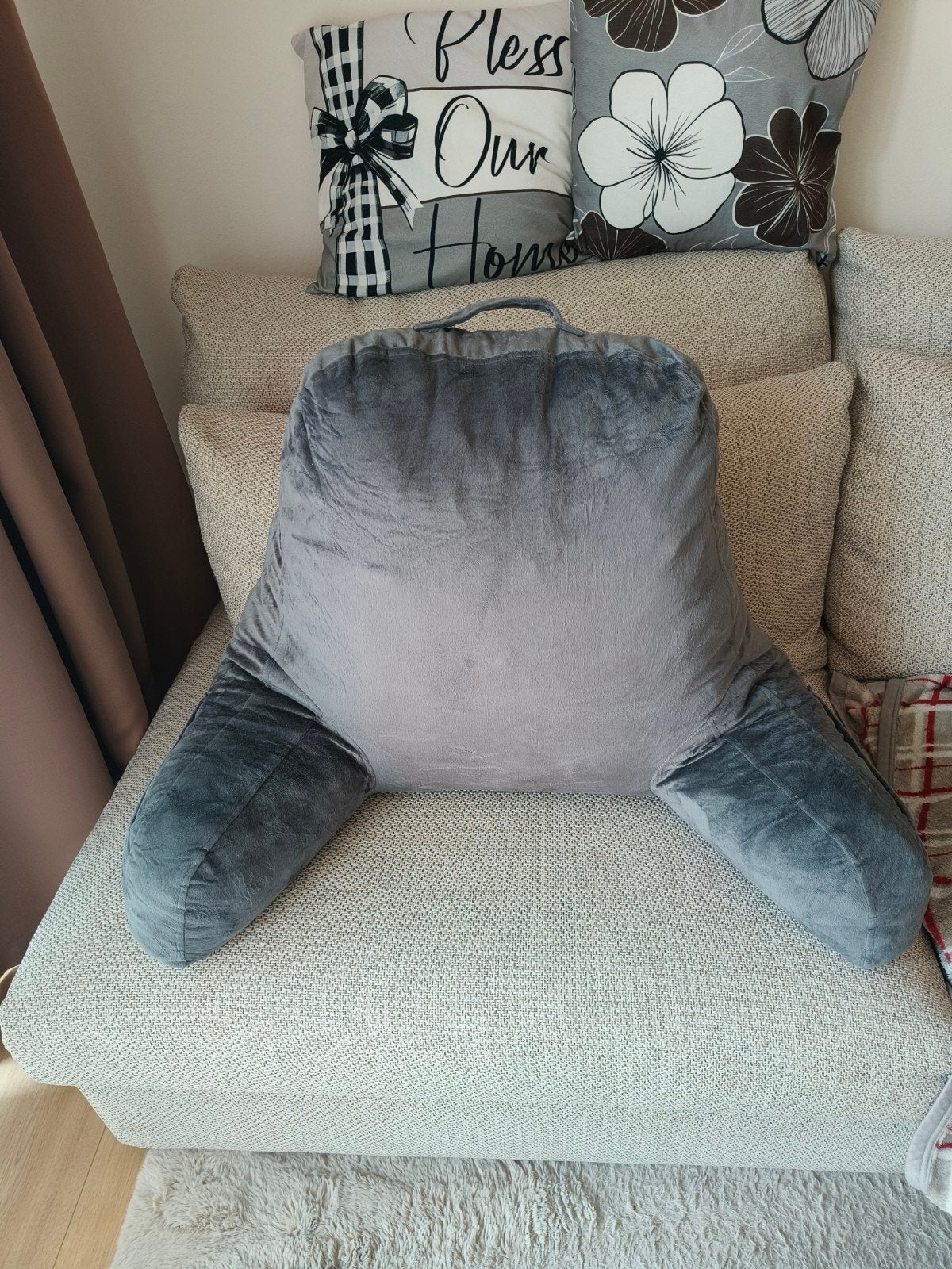 Koopje! GROOT LEESKUSSEN en/of BEDKUSSEN, Ophalen, Nieuw, Grijs, Ergonomisch