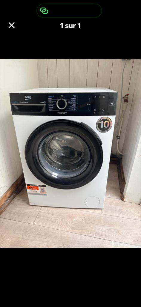 Lave-linge, Ophalen, 1200 tot 1600 toeren, 8 tot 10 kg, Zo goed als nieuw