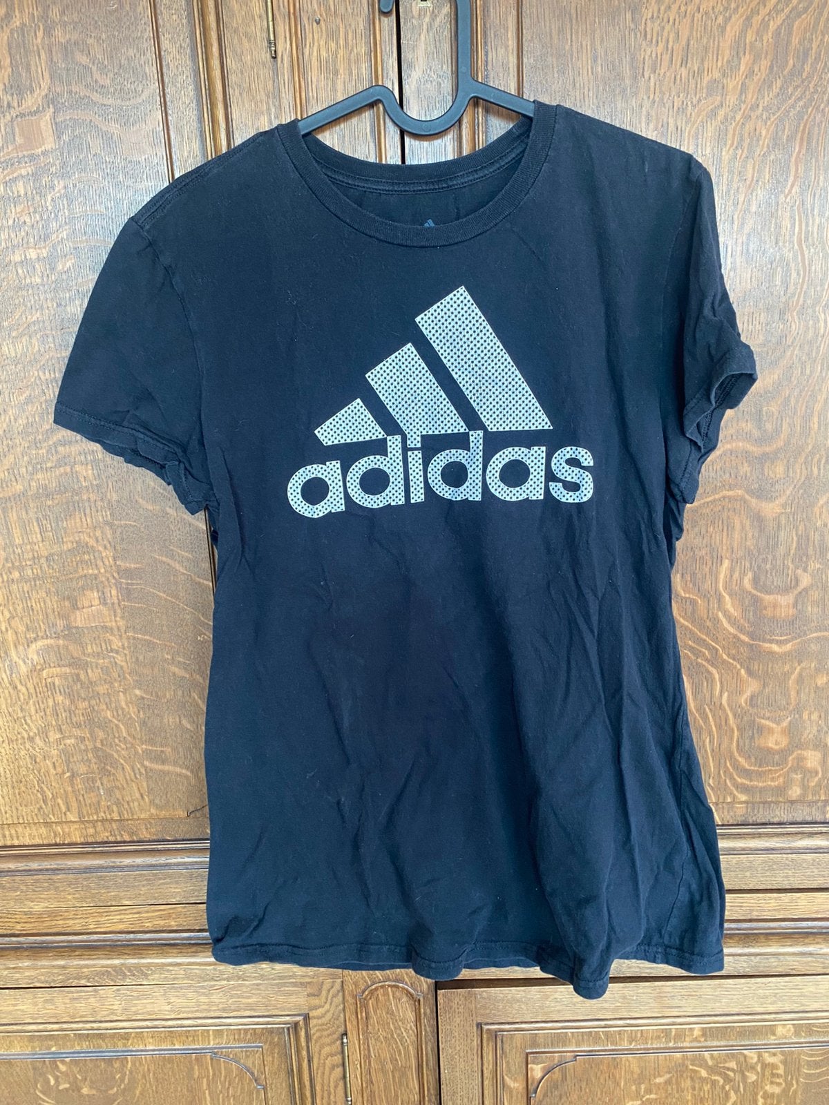 T-shirt noir Vintage Adidas, Taille 42/44 (L), Manches courtes, Enlèvement ou Envoi, Porté