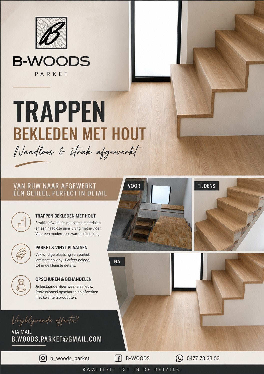 bekleden van trappen, Ophalen, Trap