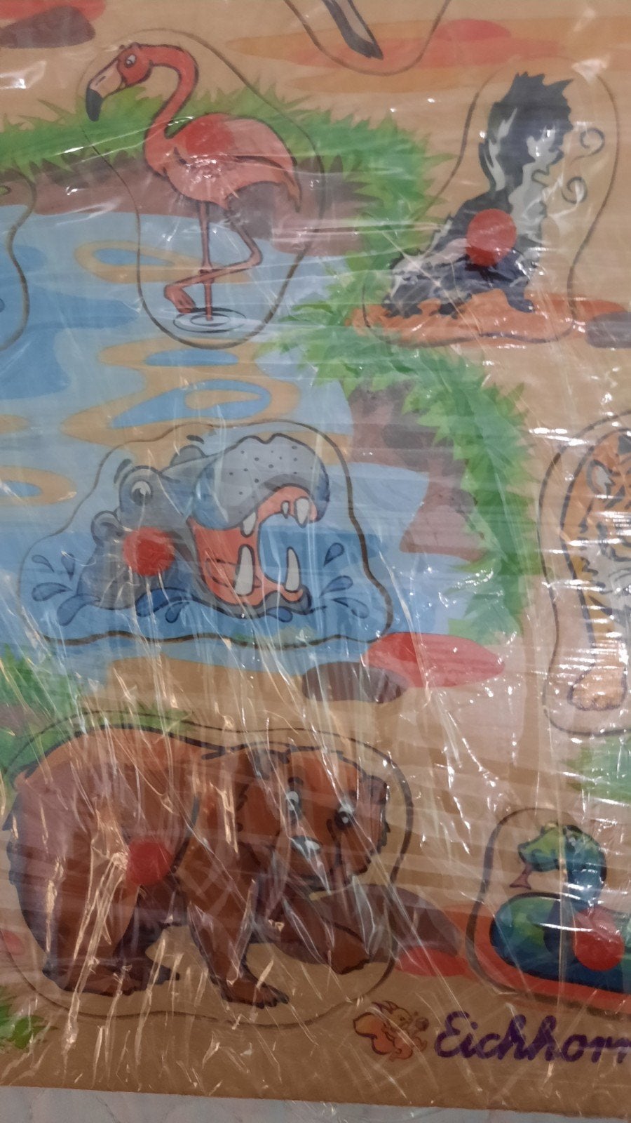 Houten puzzel met dieren., Ophalen, 2 tot 4 jaar, 10 tot 50 stukjes, Zo goed als nieuw