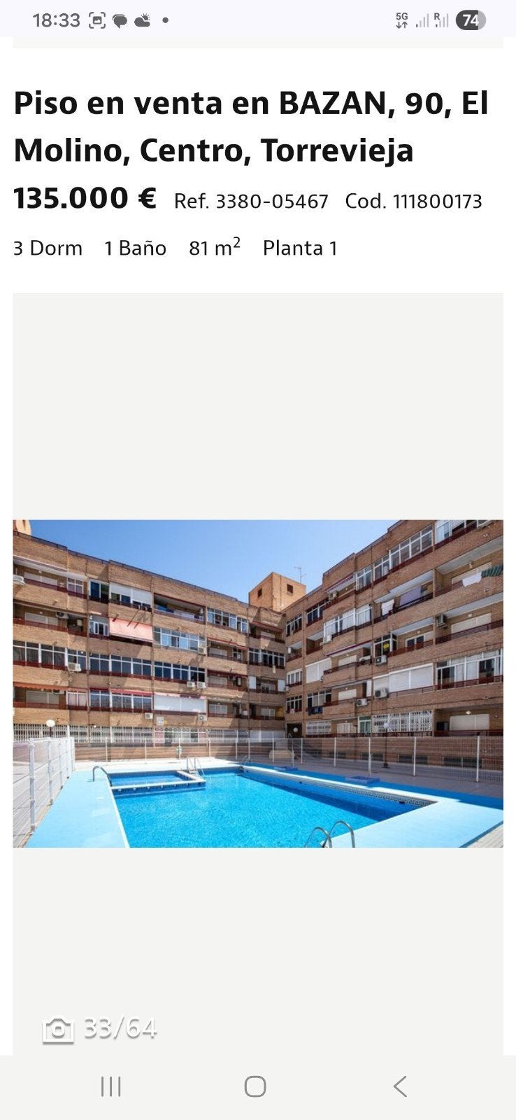 Appartement te koop in Torrevieja 81m2 met afgesloten garage, Immo, 50 m² of meer