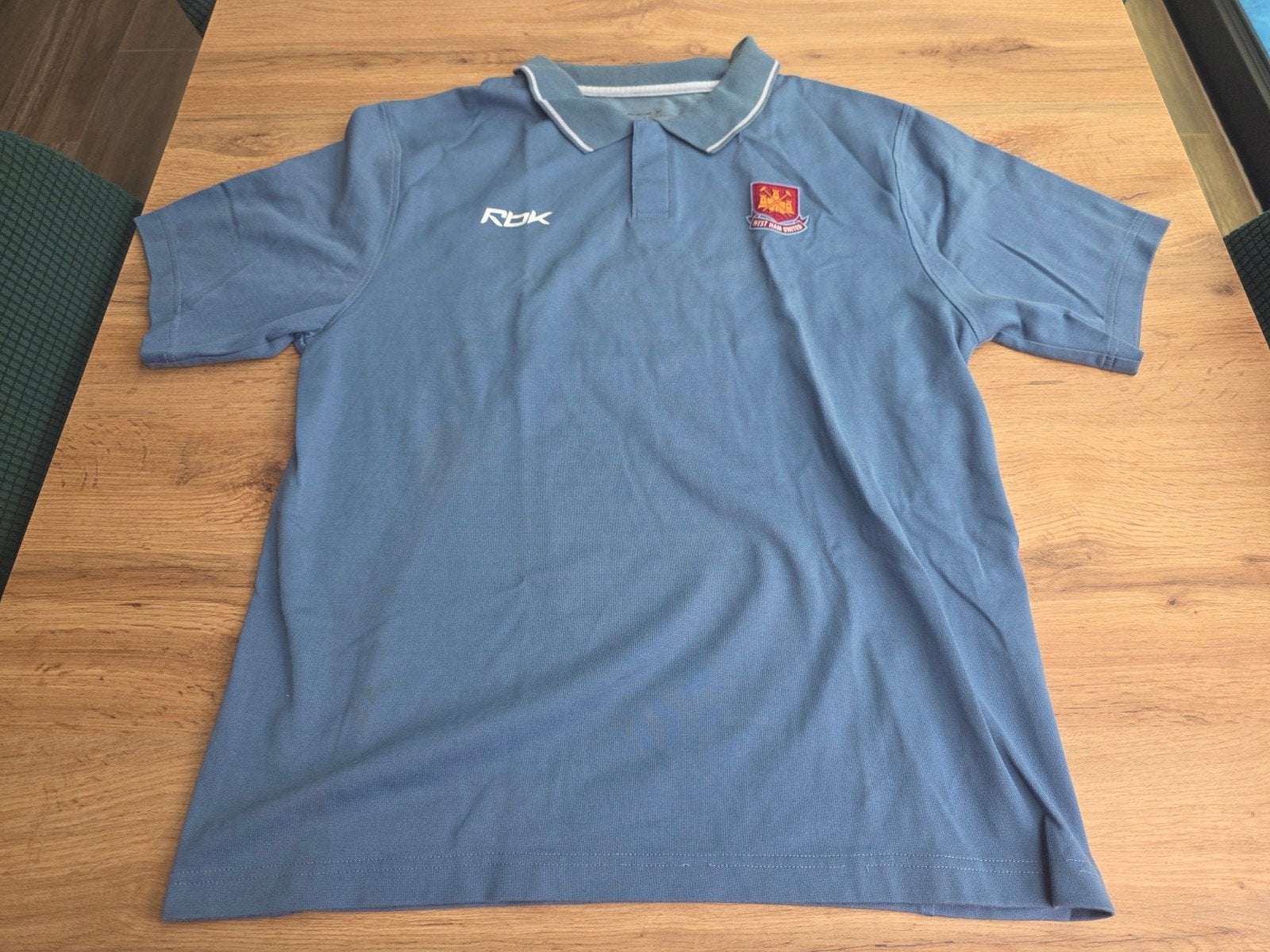 Originele West Ham United Reebok Polo - Maat L - Vintage Y2K, Enlèvement ou Envoi, Utilisé, Maillot