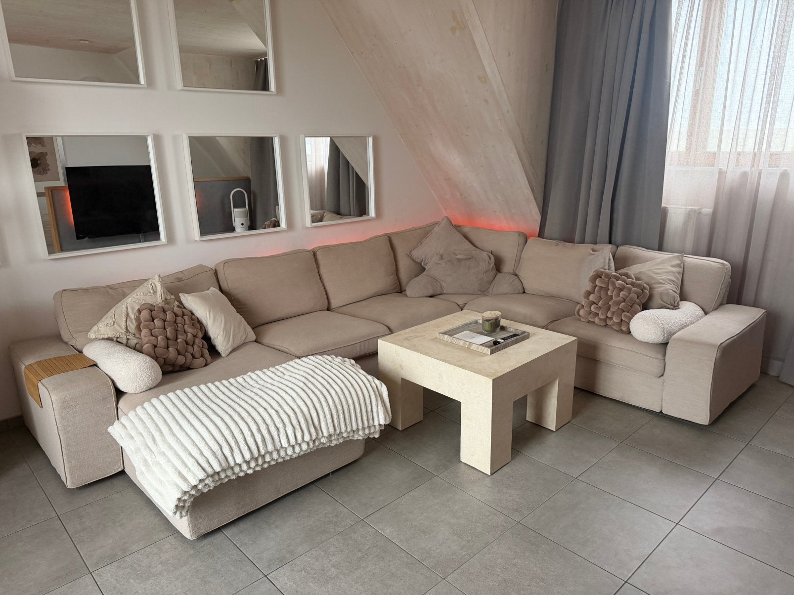 SPOTPRIJS!! Beige modulaire hoekzetel IKEA KIVIK, Maison & Meubles, Enlèvement