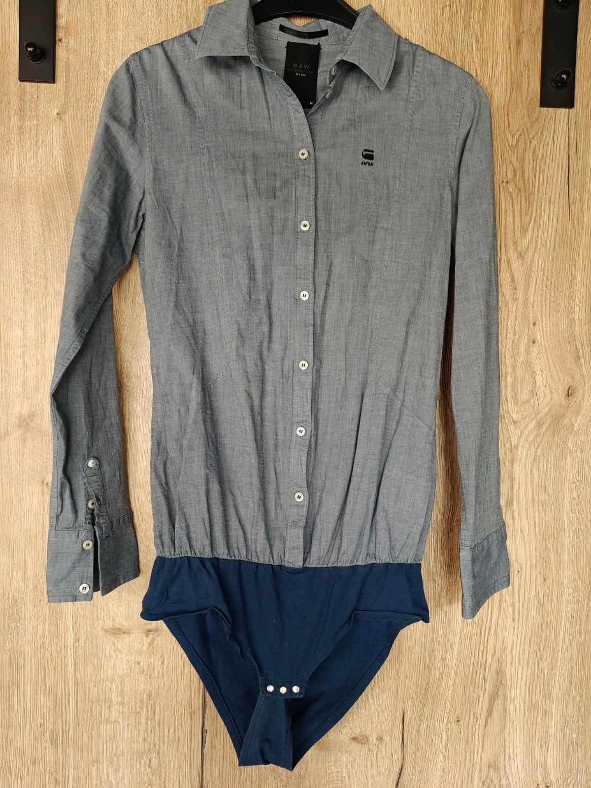 G-Star RAW – Chemise body femme grise et bleu marine – T. M, Taille 38/40 (M), Enlèvement ou Envoi, Porté, Bleu