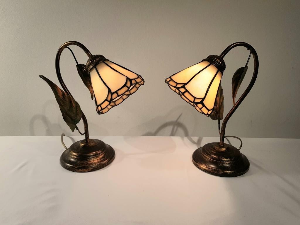 Paire de lampes style Tiffanny  (prix/lampe), Huis en Inrichting, Ophalen of Verzenden, Zo goed als nieuw, Glas, Tiffany